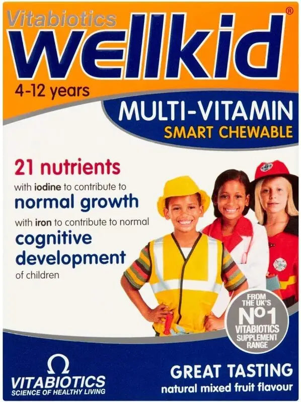 Vitabiotics Wellkid Multivitamin Smart Chewable Tablets For 4-12 Years Old Children, Pack of 30's Vitabiotics