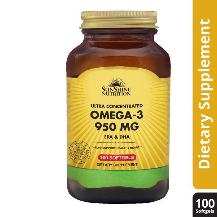 Sunshine Nutrition Ultra Concentrate Omega-3 950mg EPA & DHA 100 Softgels
