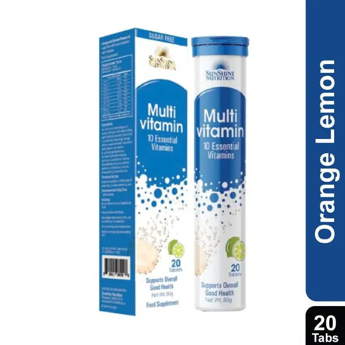 Sunshine Nutrition Multivitamin Efferv Orange Lemon Tabs 20's - www.plcgcc.com