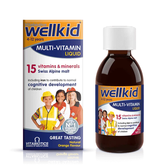 Vitabiotics Wellkid Multivitamin Orange Flavoured Liquid For Children 150ml
