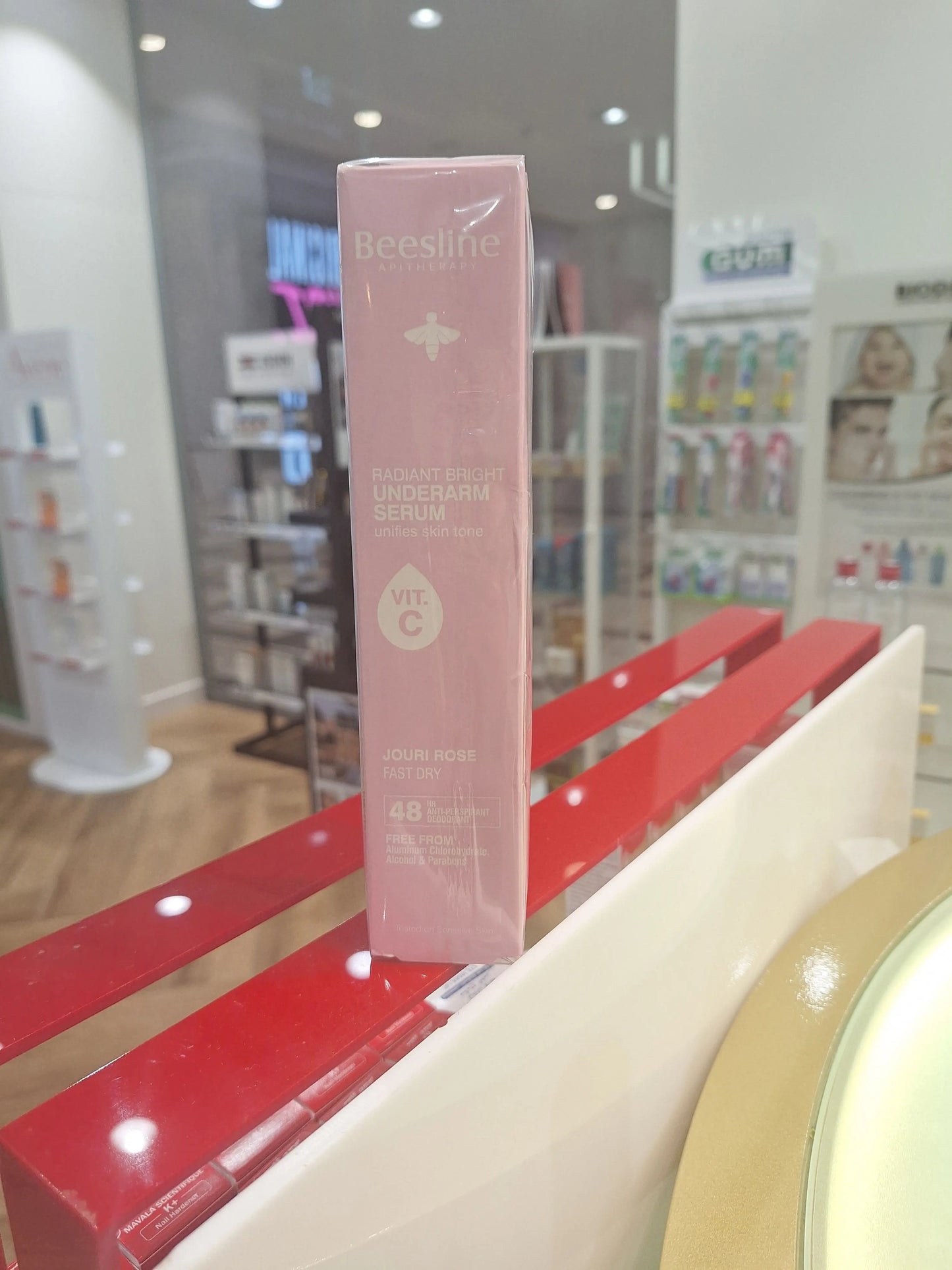 Beesline Radiant Bright Vitamin C Enriched Fast Dry Underarm Serum, Aluminum Free Antiperspirant Deodorant - Jouri Rose 150ml Beesline