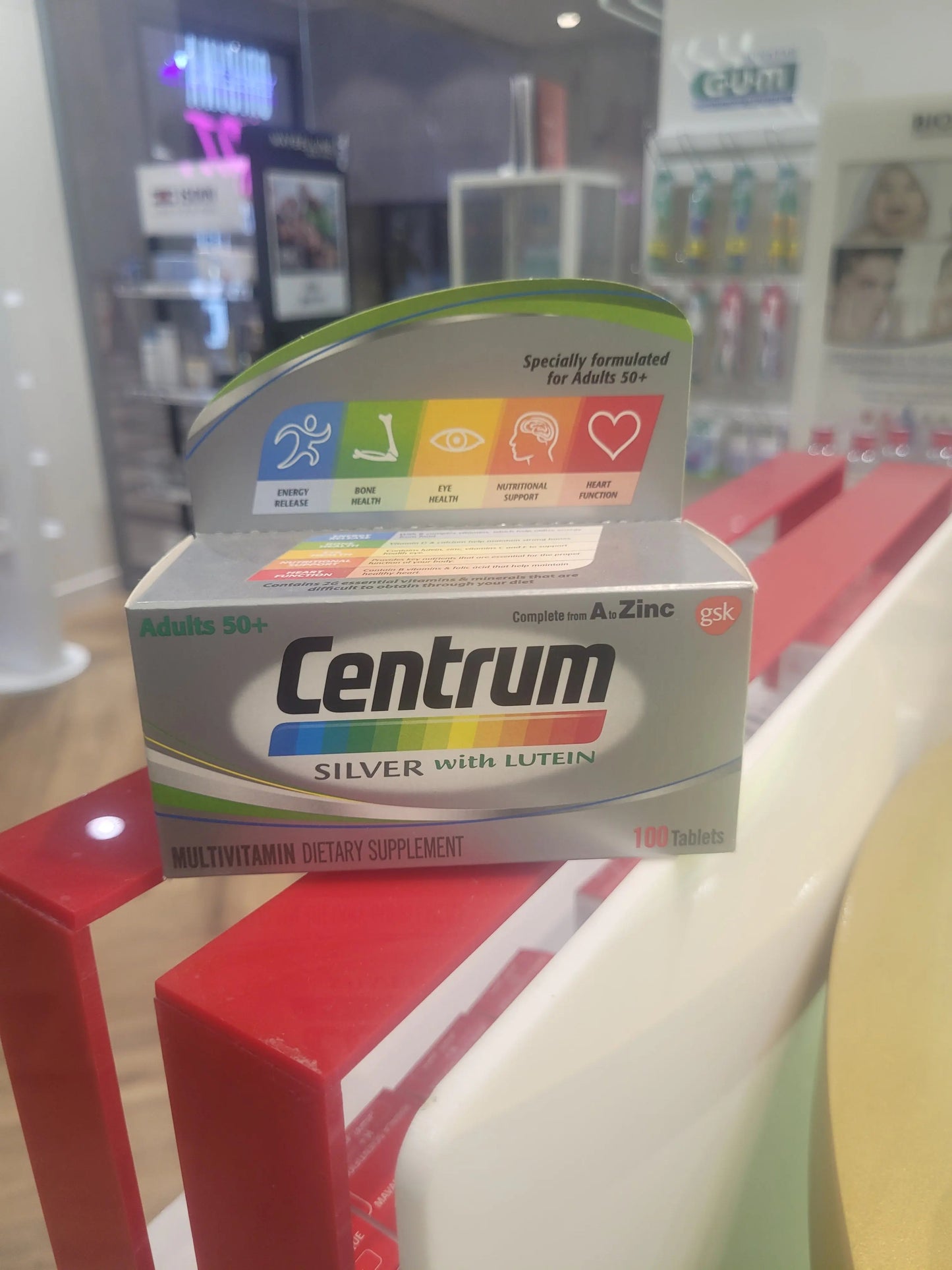 Centrum Silver With Lutein 50+ Adult Multivitamin Supplement Tablets, Pack of 100's Centrum