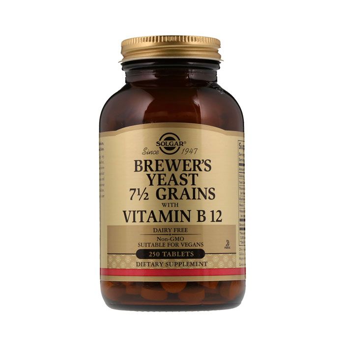 Solgar Brewers Yeast 7 1/2 Grains Tablets With Vitamin B12 250's Solgar