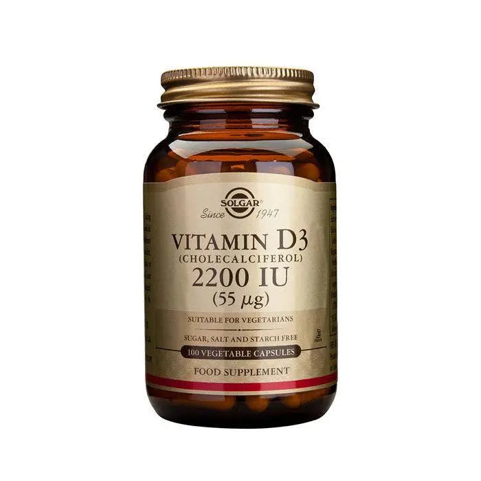 Solgar Vitamin D3 2200 IU Vegetable Capsules 100's New Solgar