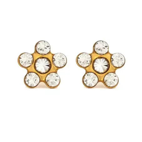 Studex Daisy April Crystal Gold Plated Studex