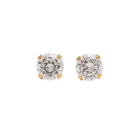 Studex Gold Plated Tiff 6mm Cubic Zirconia Studex