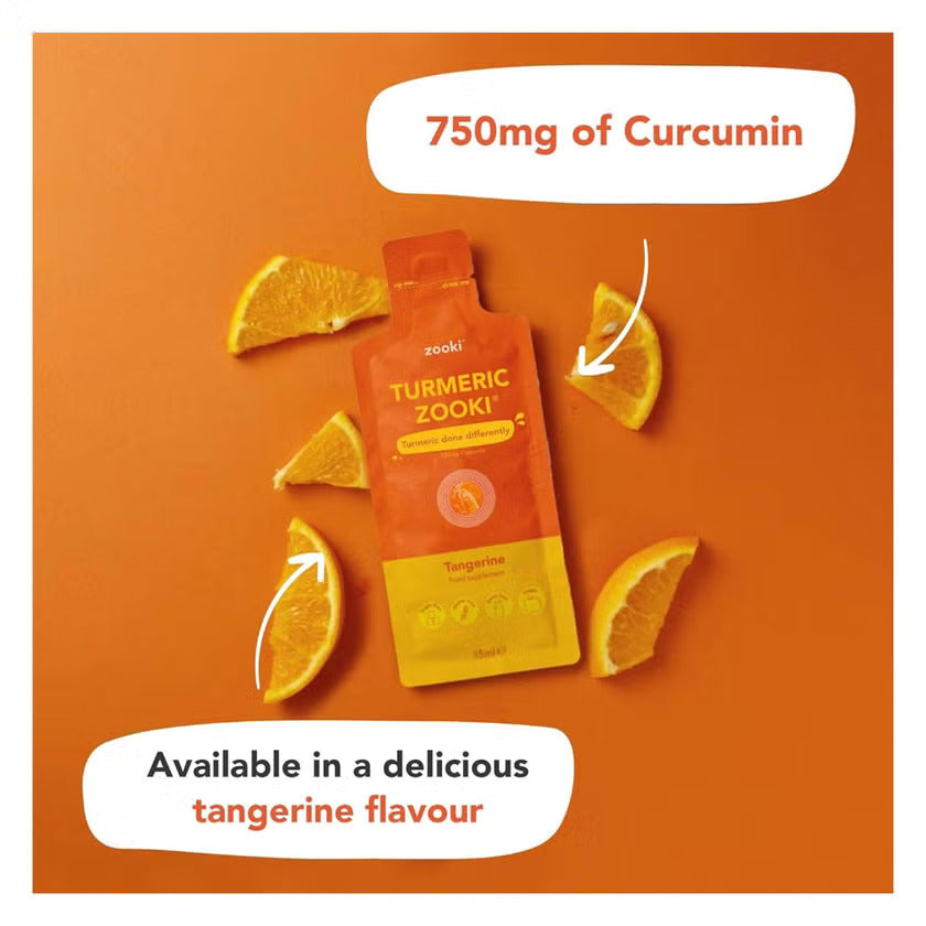 Zooki Liposomal Turmeric 750mg Tangerine Flavor Liquid Sachet 15ml, Pack of 14’s