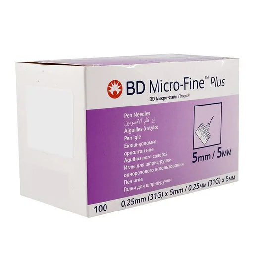 BD Micro-Fine Plus Insulin Pen Needles 31G x 5 mm 100's BD