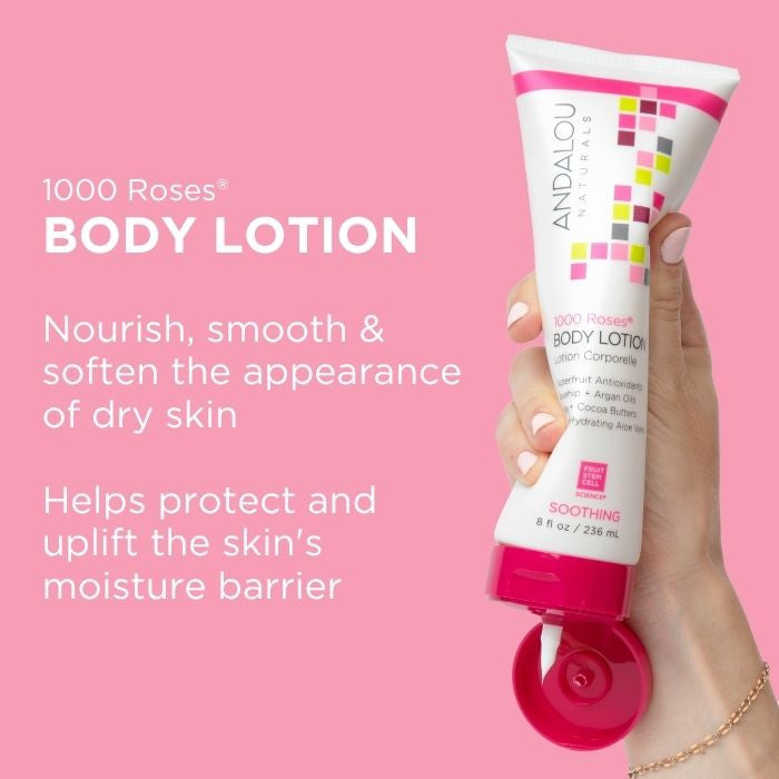 Andalou Naturals 1000 Roses Soothing Body Lotion, Hydrating Lotion for Sensitive Skin - 236ml