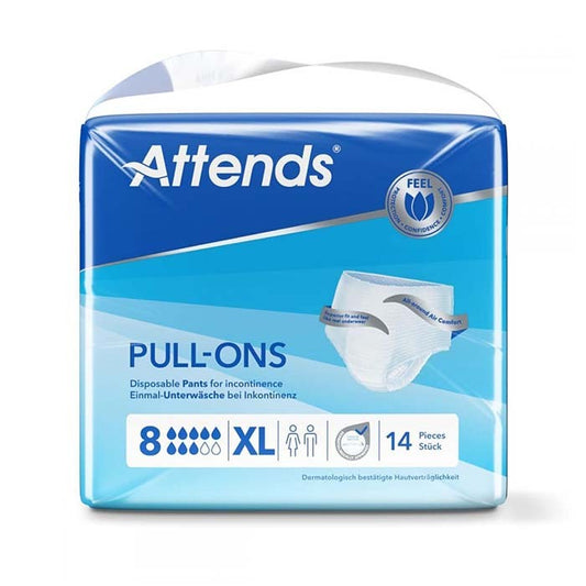 Attends Pull Ons Plus 8 Extra Large 14's Incontinence Adult Diapers
