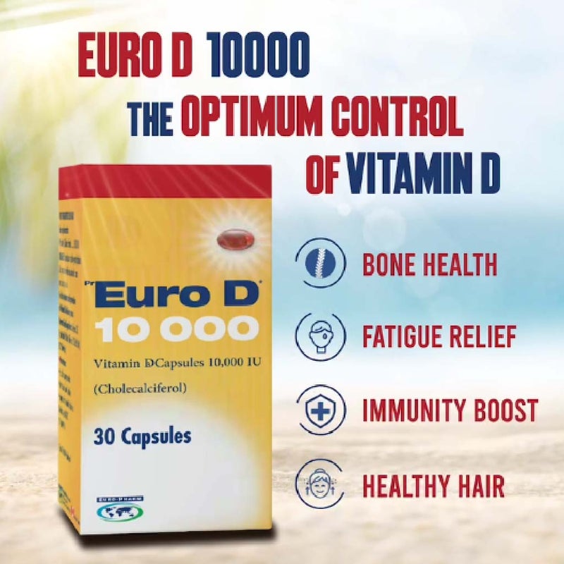 Euro D 10000 IU Capsules 30's Euro D