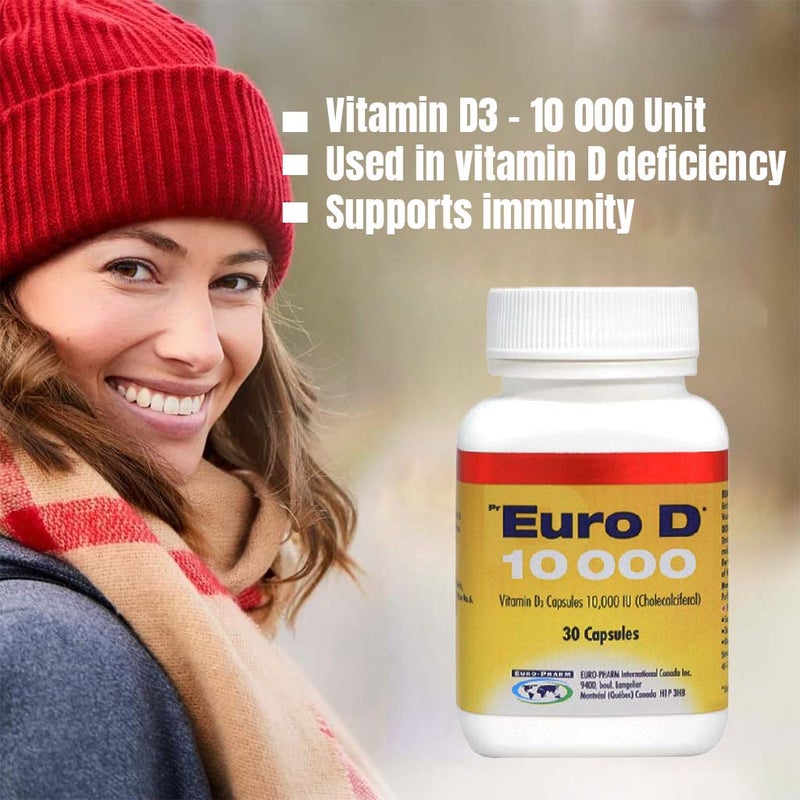Euro D 10000 IU Capsules 30's Euro D