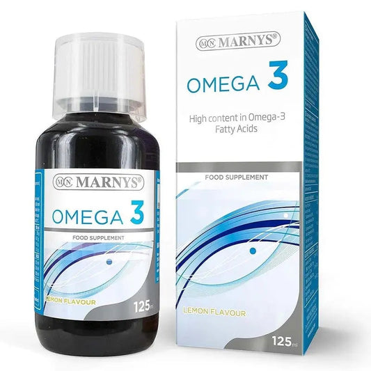 Marnys Omega 3 1200mg Fish Oil Supplement Liquid, Lemon Flavour 125ml Marnys