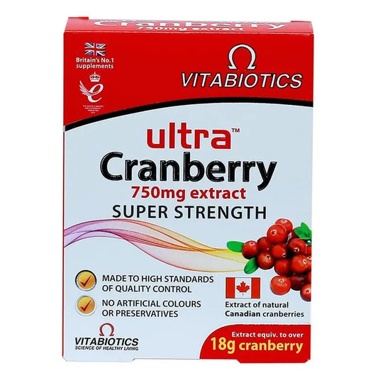 Vitabiotics Ultra Cranberry Extract 750mg Tablets For Healthy Urinary Tract, Pack of 30's Vitabiotics