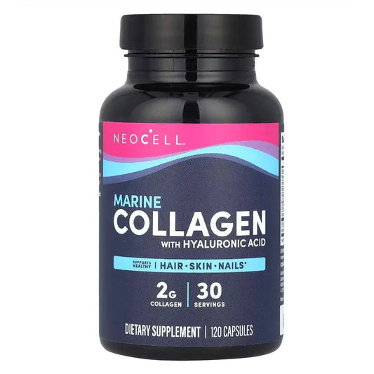NeoCell Marine Collagen + Hyaluronic Acid Capsules For Youthful & Radiant Skin, Pack of 120's NeoCell