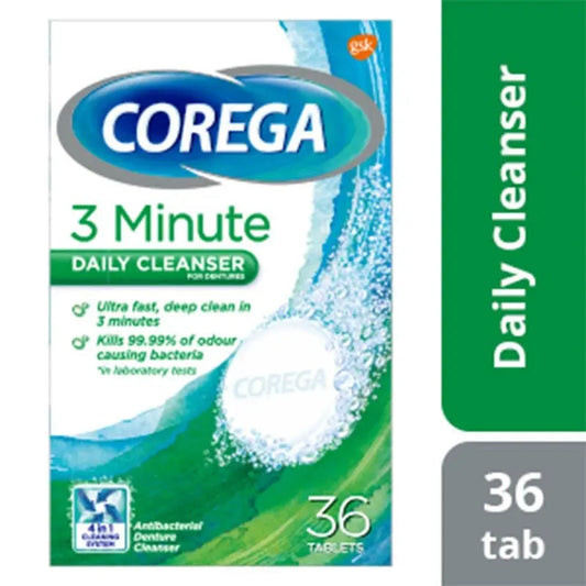 Corega 3 Minutes Cleanser Full Dentures Tablets 36's Corega