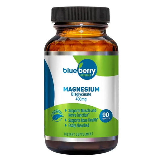 Blueberry Naturals Chelated Magnesium 400 mg Tablets 90's B0258 Blueberry Naturals