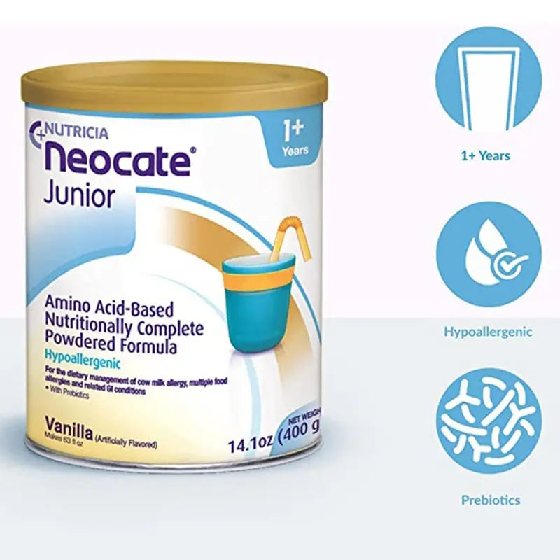 Nutricia Neocate Junior Hypoallergenic Toddlers Milk Formula With Prebiotics For 12+ Months Vanilla Flavour 400g Nutricia