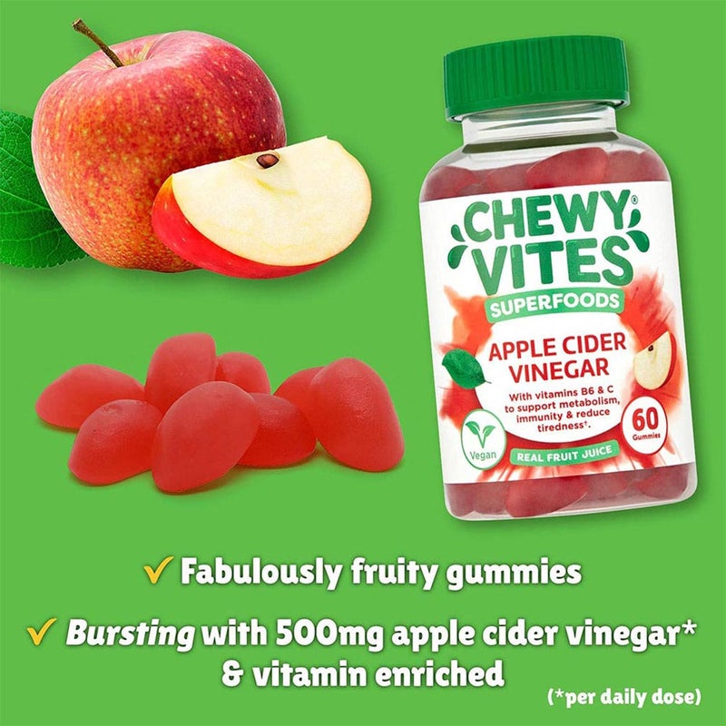 Chewy Vites Superfoods Apple Cider Vinegar Gummies 60's Chewy Vites