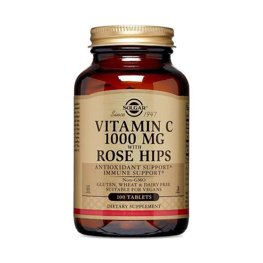 Solgar Vitamin C 1000mg With Rose Hips Tablets 100's
