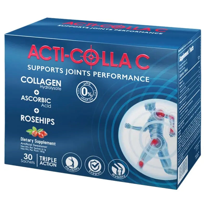 Eva Pharma Acti-Colla C Triple Action Oral Powder Sachets For Joint Support, Pack of 30's Eva Pharma