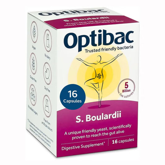 Optibac Saccharomyces Boulardii Digestive Capsules, Pack of 16's