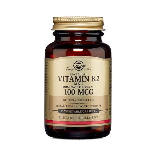 Solgar Natural Vitamin K 2 100mcg Vegetable Capsules Solgar
