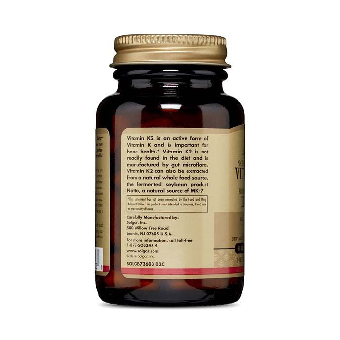 Solgar Natural Vitamin K 2 100mcg Vegetable Capsules Solgar
