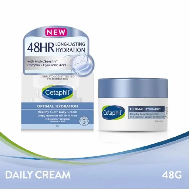 Cetaphil Optimal Hydration Healthy Glow Daily Moisturizing Cream For Dry or Dehydrated Skin 48g Cetaphil