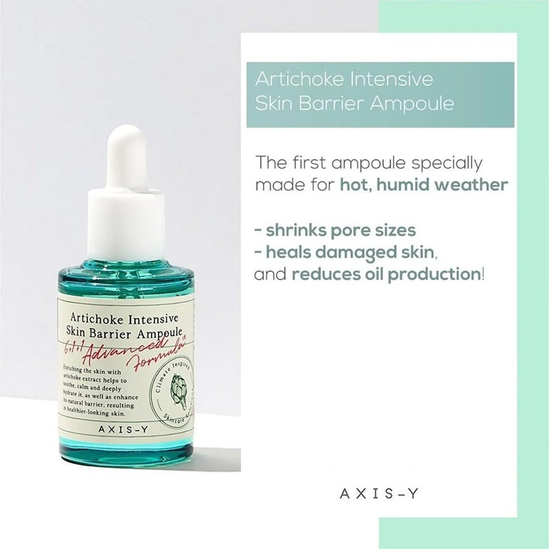 Axis-Y Artichoke Intensive Skin Barrier Heal + Calm Alcohol-Free Ampoule 30ml Axis-Y
