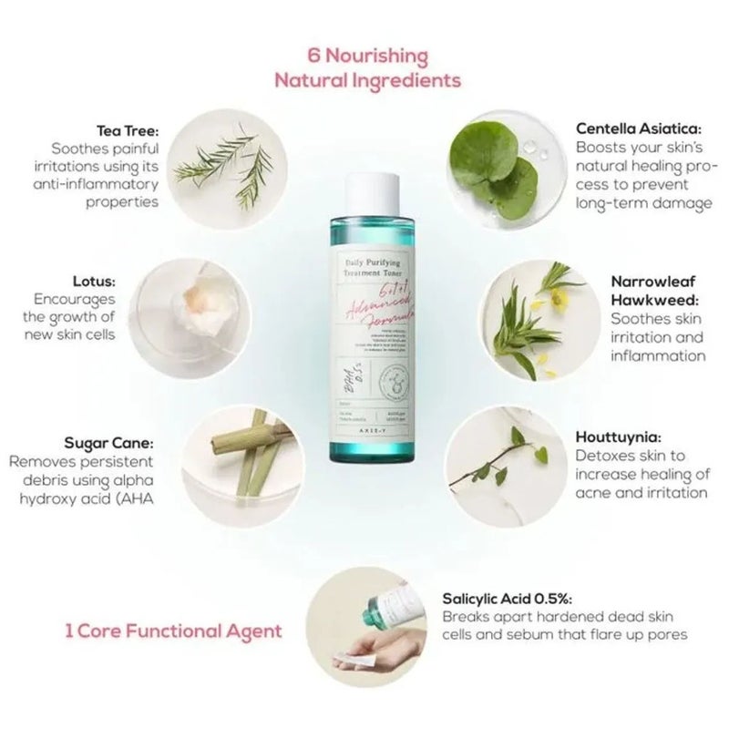 Axis-Y Daily Purifying Treatment Exfoliate + Soothe Facial Toner 200ml Axis-Y