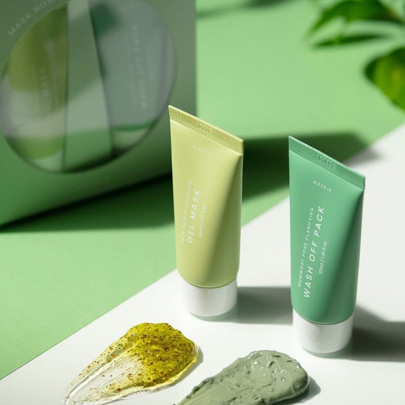 Axis-Y Mask Now Glow Later Wash Off Mask Duo Set - Gel Mask + Wash Off Pack 2*30ml Axis-Y