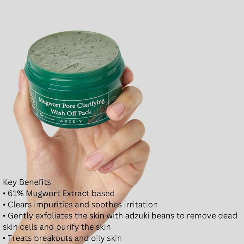 Axis-Y Mugwort Pore Clarifying Relax & Care Wash Off Face Pack 100ml Axis-Y