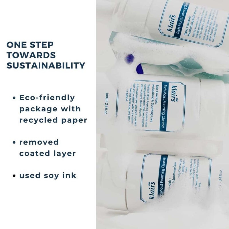 Dear Klairs Rich Moist Moisturizing and Soothing Foaming Facial Cleanser 100ml Dear Klairs