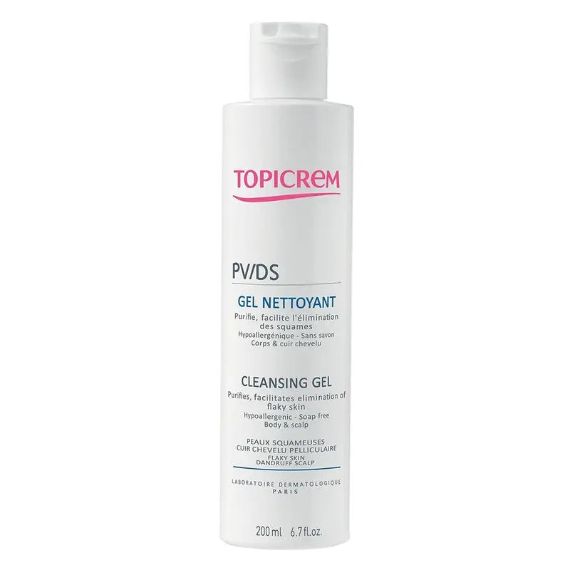 Topicrem PV/DS Cleansing Gel For Flaky Body & Scalp, Soap-Free 200ml Topicrem