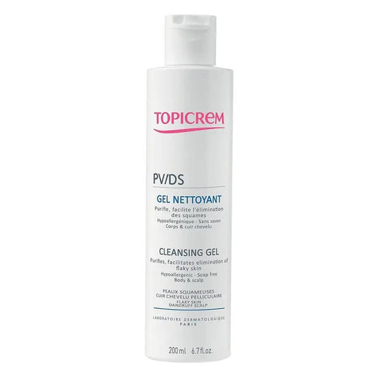 Topicrem PV/DS Cleansing Gel For Flaky Body & Scalp, Soap-Free 200ml Topicrem