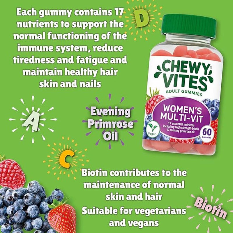 Chewy Vites Women's Multivitamin Supplement Adult Gummies, Pack of 60'S Chewy Vites