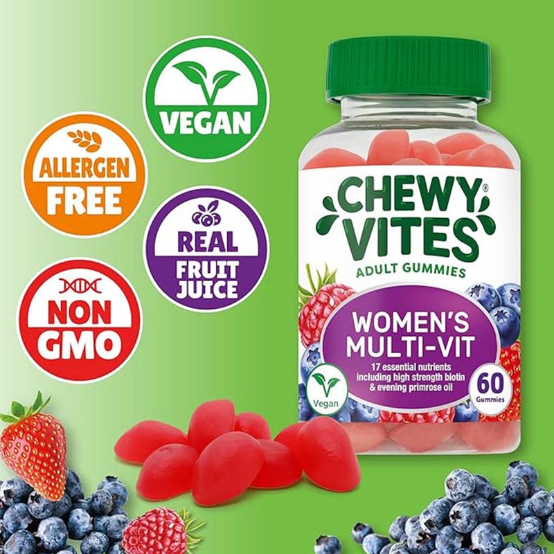 Chewy Vites Women's Multivitamin Supplement Adult Gummies, Pack of 60'S Chewy Vites