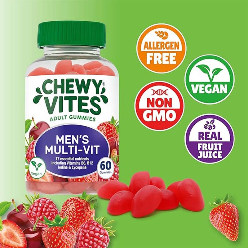 Chewy Vites Men's Multivitamin Supplement Adult Gummies, Pack of 60's Chewy Vites