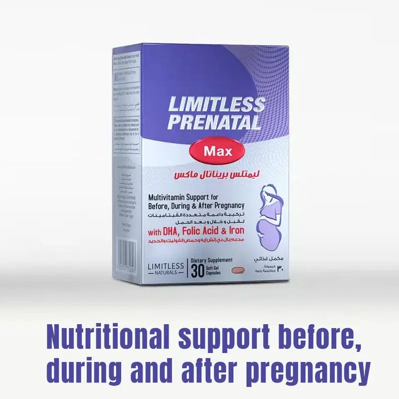 Eva Pharma Limitless Prenatal Max Multivitamin Softgel Capsules For Before, During & After Pregnancy, Pack of 30’s Eva Pharma