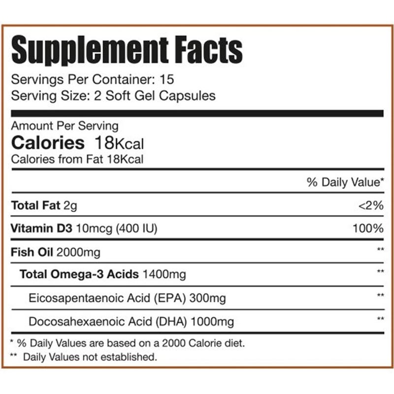 Eva Pharma Limitless Omega 3 Fish Oil 2000mg Soft Gel Capsules, Pack of 30’s Eva Pharma