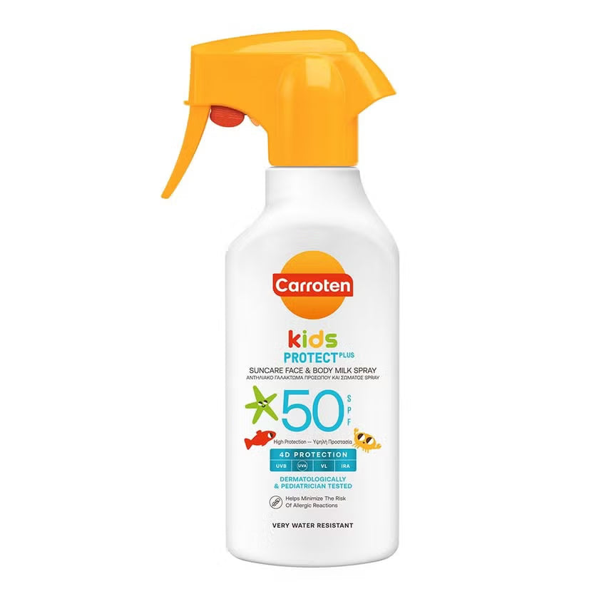 Carroten Kids Protect Suncare SPF50 Face & Body Milk Sunscreen Spray For 3+ Years 270ml