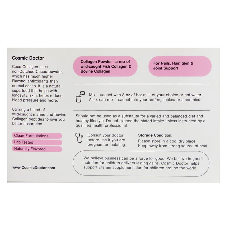 Cosmic Doctor Coco Collagen Supplement Sachets Spicy Chocolate Flavour, Pack of 30's Cosmic Doctor