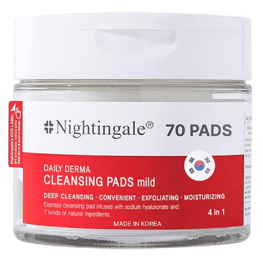 Nightingale Daily Derma Deep Facial Cleansing Pads For All Skin Types 270ml, Pack of 70’s Nightingale