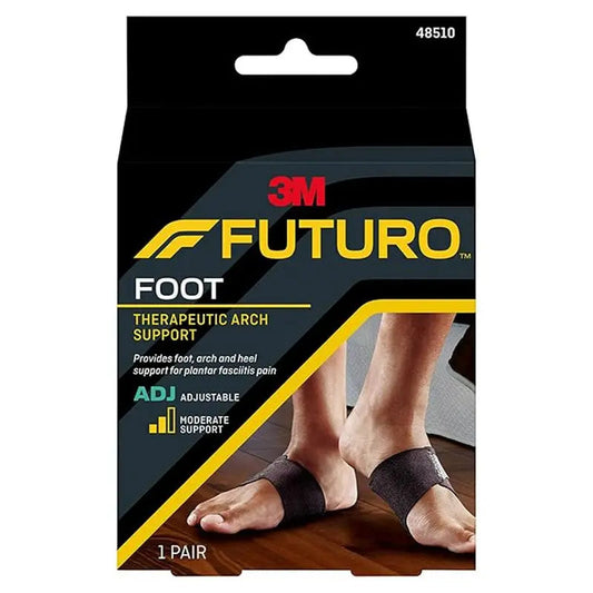 Futuro Therapeutic Adjustable Foot Arch Support For Left & Right Foot, Moderate Support, Black Color, One Size, Pack of 2’s Futuro