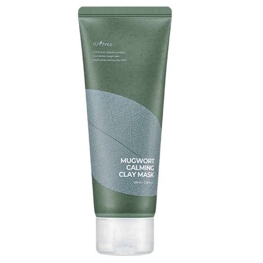 Isntree Mugwort Calming Clay Face Mask tube for soothing all skin types, 100ml, enriched with mugwort extract.