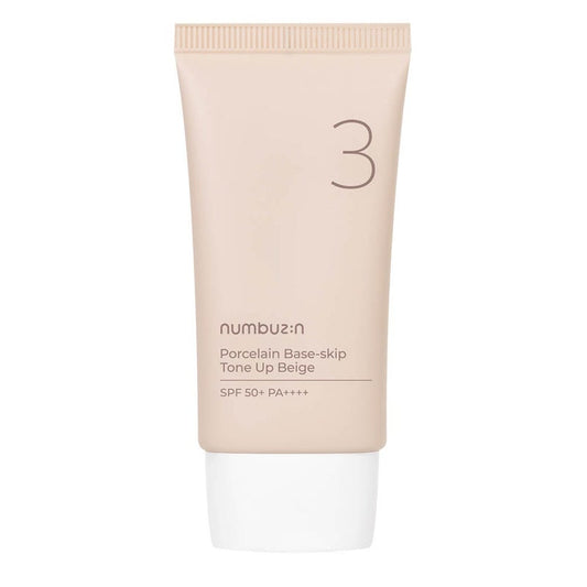 Numbuzin No 3 Porcelain Base Skip Tone Up SPF50+ PA+++ Tinted Sunscreen - Beige Color 50ml