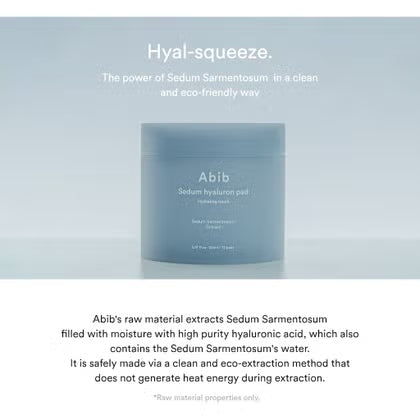 Abib Sedum Hyaluron Hydrating Touch Pads, Pack of 75's