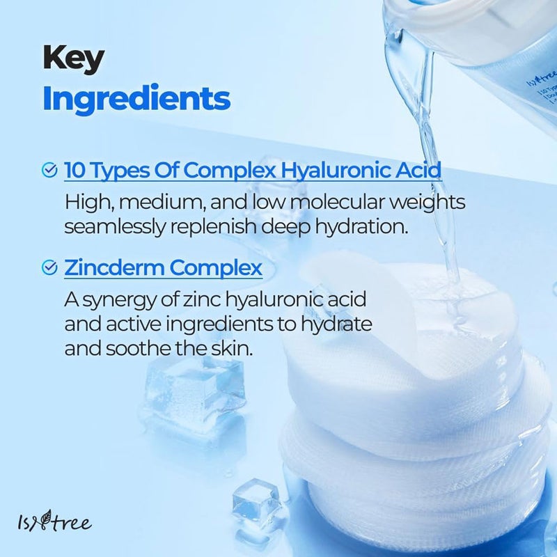 Isntree Ultra Low Molecular Hyaluronic Acid & Zinc Facial Cooling Pads, Pack of 60's Isntree
