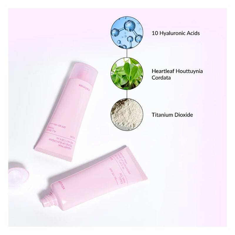 Celimax Heart Pink Tone Up SPF50+ PA++++ Sun Cream 40ml Celimax